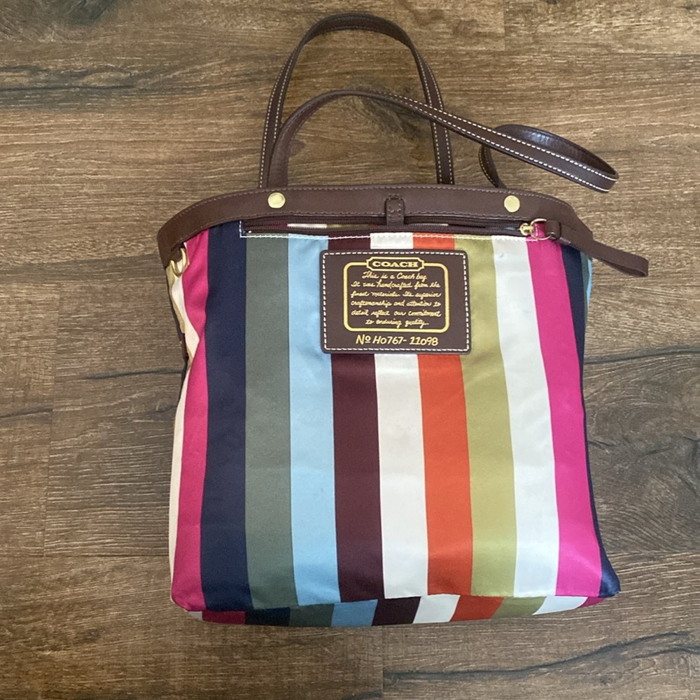 Coach Logo Brown Signature Tote Bag Reversible - Picture 10 of 14